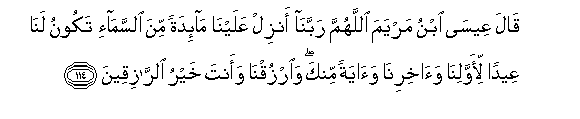 al Maida, Al MAisda verse 114, eid 