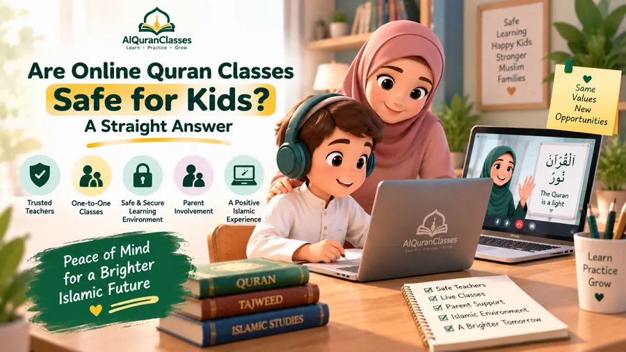 A parent sitting beside their child during a private one-on-one online Quran lesson